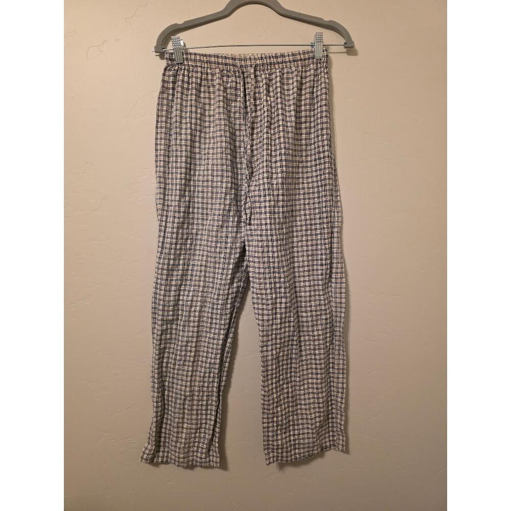 Vintage Roundy Ridge Plaid Cotton Lounge Pants Made USA
